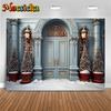 Mocsicka Christmas Backdrop Photography House Door Tree Decoration Baby Family Portrait Background Wallpaper Photo Studio Banner