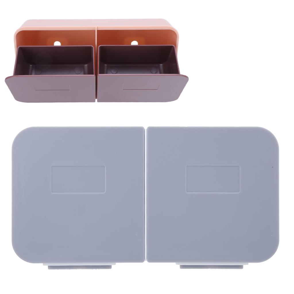 Makeup Box Wall Mounted Cover Removable Washable Cotton Pad Organizer for Bathroom