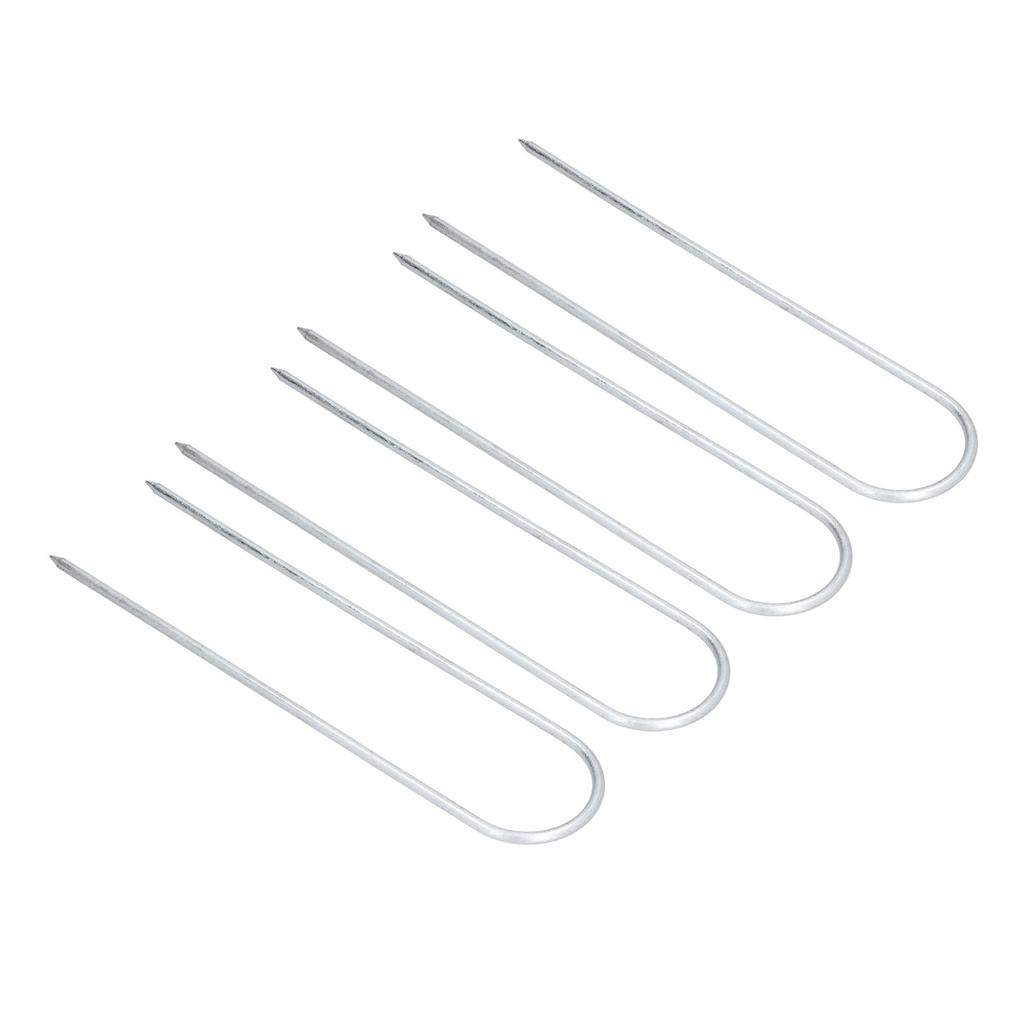 Garden Staples Galvanized U Shaped Garden Fencing Peg for Greenhouses Lawns Gardens