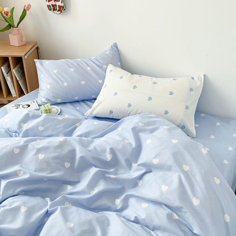 Pink Cherry Bedding Set No Filler Ins Style Duvet Cover Flat Sheet Pillowcases Single Full Queen Size BedSpread Home Textile