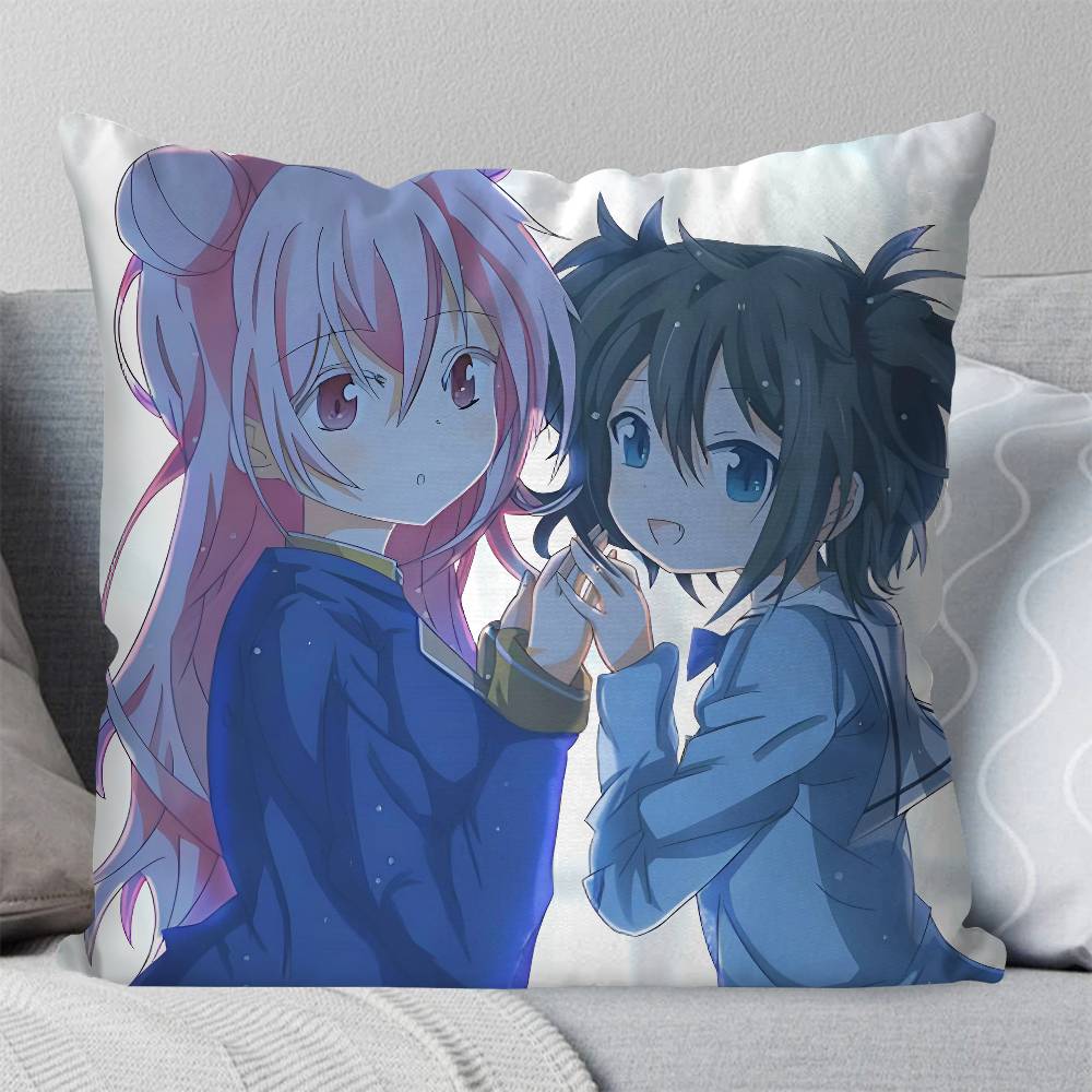 Anime Happy Sugar Life Pillow Case Square Pillow Bedroom Sofa Leisure Comfort Cushion Car Living Room Home Decoration