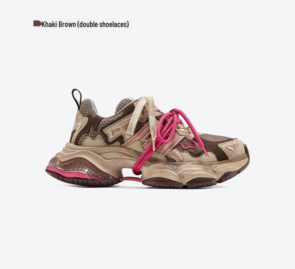 Pantofi casual tip „Dad Shoes” din piele uzată pentru femei – Trend Toamnă 2025, Stil Retro cu Pernă de Aer, Pantofi Sport Casual care Măresc Înălțimea