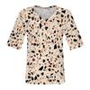 Women's Fashionable Casual Short-sleeved Five-quarter Sleeve Floral Print V-neck Top