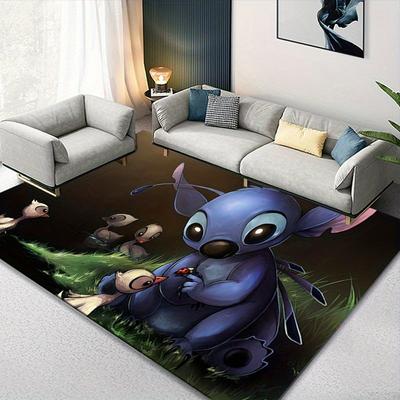 1pc Disney Lilo and Stitch Pattern Carpet Area Rug Non-slip Carpet Hand Washable Floor Mat Suitable For Living Room Bedroom Home Decor