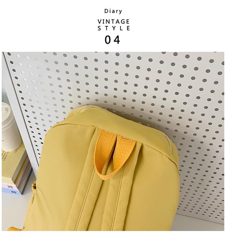 Korean Style Solid Color Nylon Lightweight Backpack - Versatile Casual Schoolbag for Students 2025, Unisex