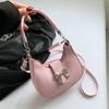 Niche Fashion New Armpit Bag Sweet Solid Color Bow Portable Shoulder Messenger Bag Women
