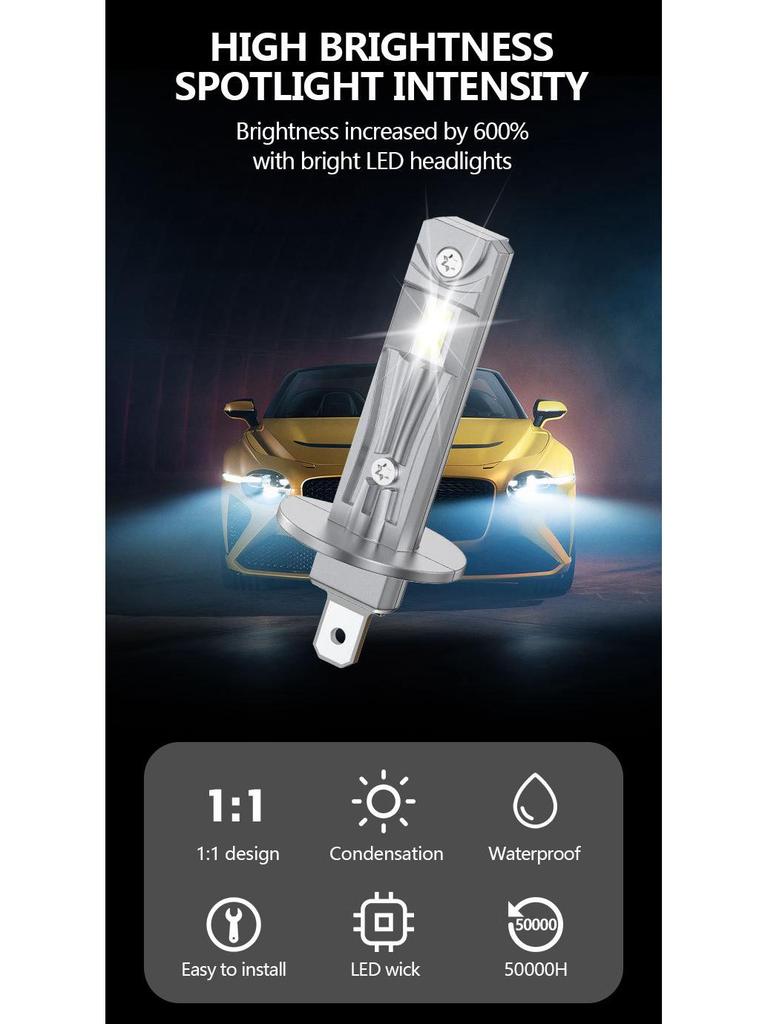 H1 3570 Mini LED Car Headlights - Direct Plug