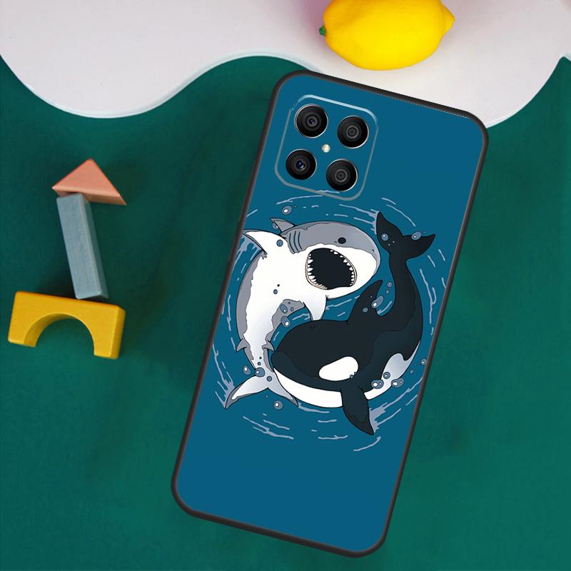 Shark and Killer Whale Case For Honor 200 Lite 50 70 90 X9a X8a X8 X9 X8b X9c X9b Honor Magic 5 6 Pro 7 Lite Cover