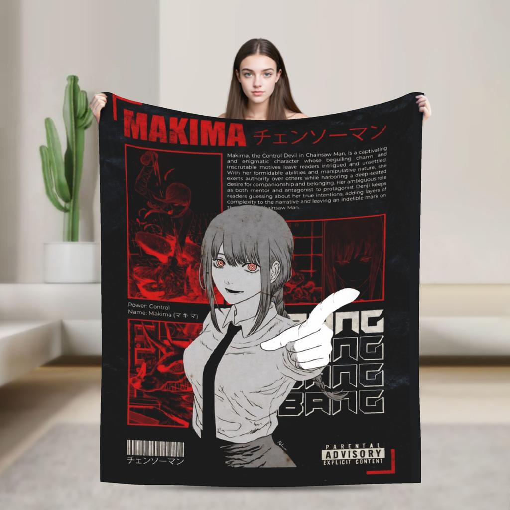 Yoru Chainsaw Man Japanese Manga Blankets Soft Pattern Plush Throw Blanket For Girls Boys Outdoor Flannel Bedspread Bed Cover