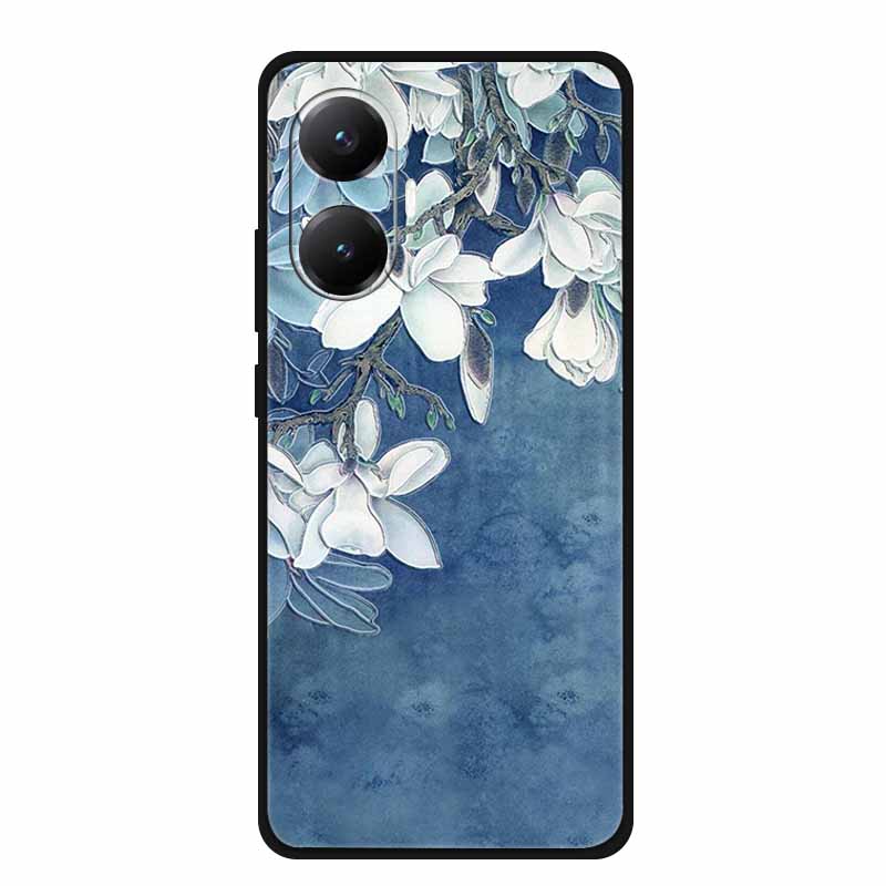 3D Cover For Redmi Turbo 4 Pro 5G Black Bumper Shell Flower Emboss Case Xiaomi POCO F7 Cartoon Flowers Anime Funda Phone Covers