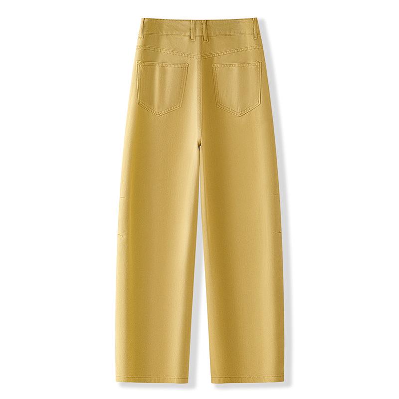 Women's Yellow Retro High-Waist Slimming Jeans, Spring 2025 Collection