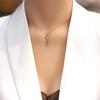 INS European and American fashion stainless steel rose pendant necklace niche design 18K women's versatile chain