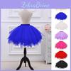 Jupe à Taille Haute en Tulle pour Femme Couleur Unie Tenue de Danse Jupon Multi-couches Jupe de Fête Ballet Streetwear