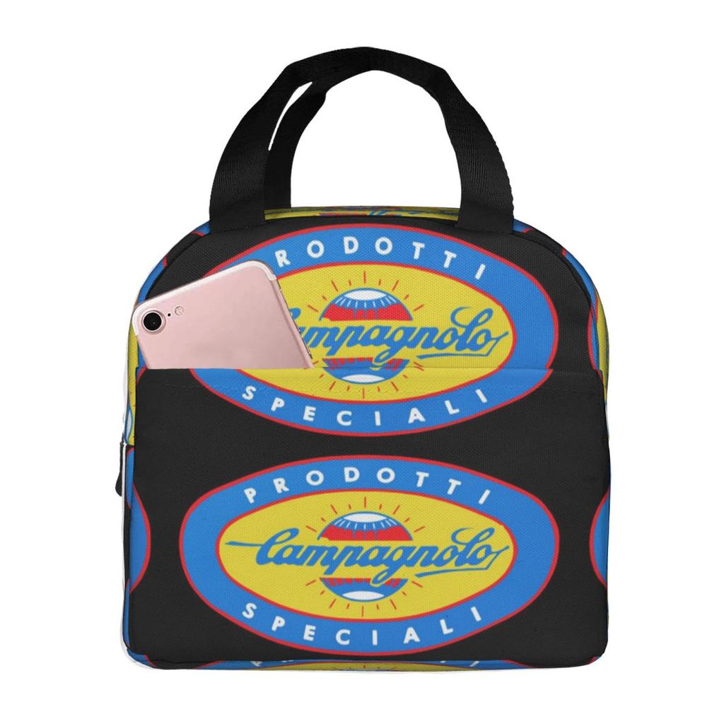 Campagnolo Vintage Italian Cycling Tour Insulated Lunch Bag for Women Children Portable Food Boxes Thermal Lunch Box Tote