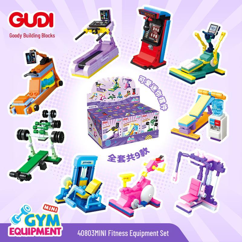 Gudi Building Blocks: Gym Equipment Toy Models & Desktop Ornaments for Kids  Entertainment