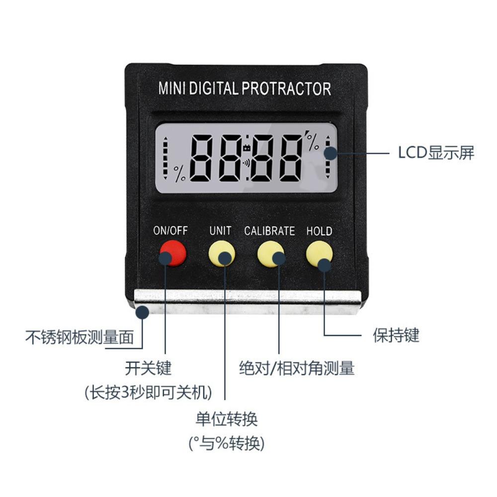 360 Degree Mini Digital Protractor Inclinometer Electronic Level Box Magnetic Base Measuring Tools