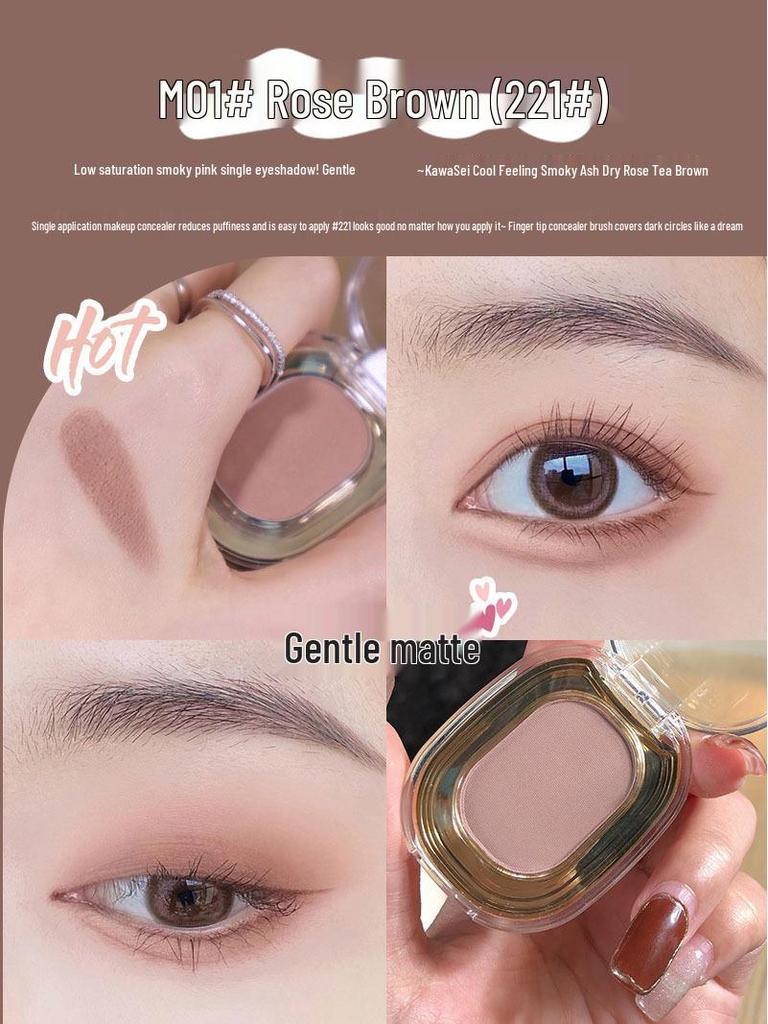 FAICCIA Gentle Sheer Nude Eyeshadow #243 Smoky Pink for Puffiness Reduction - Macaron Gray 221#