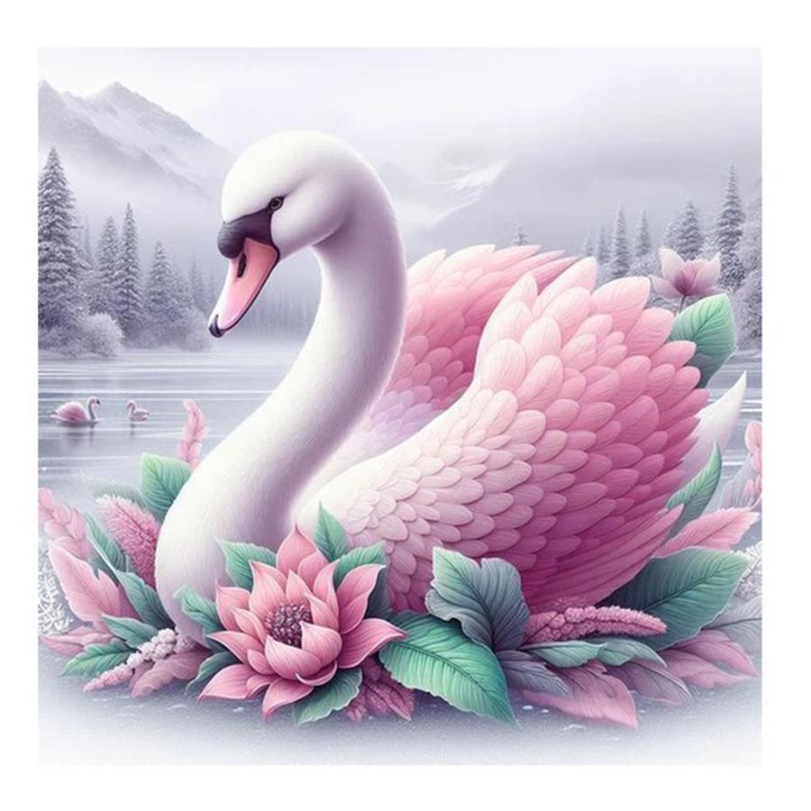 DIY Diamond Painting New 2024 White Swan Lover Full Square Round Diamond Mosaic Embroidery Animal Art Stitch Home Decoration Craft Kit Gift
