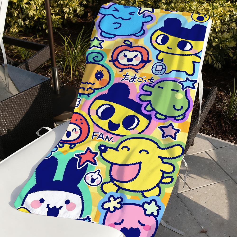 Cartoon T-Tamagotchi Towel Quick Drying Beach Towels Are Suitable For Swimming Pools Camping Yoga And The Gym