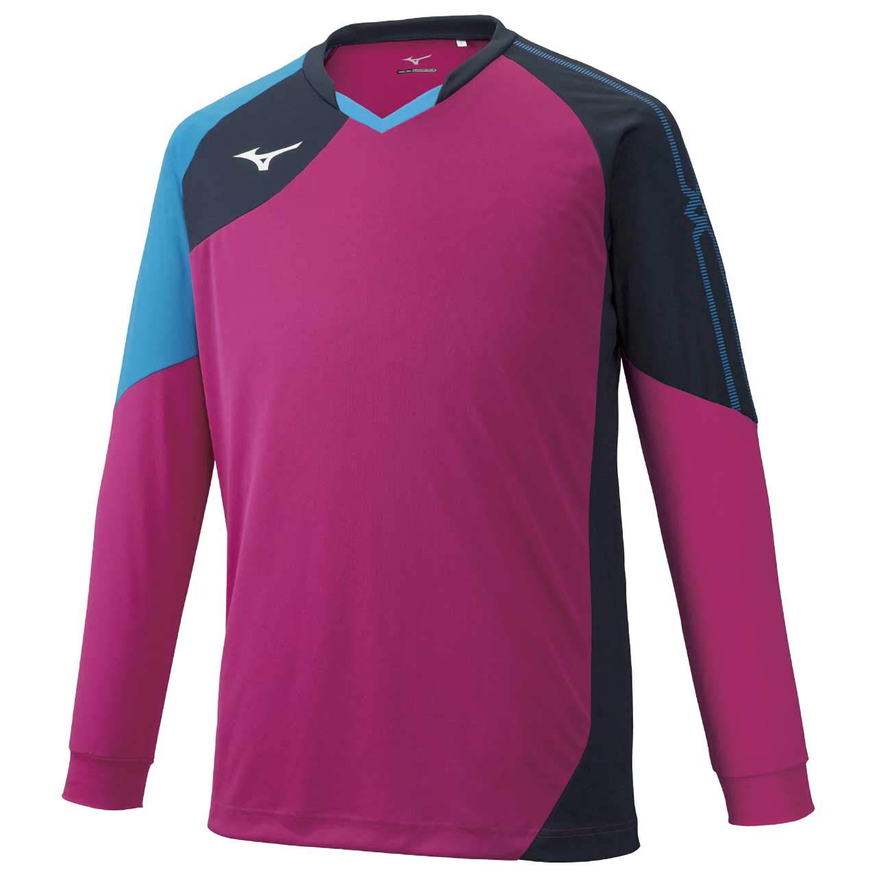 

Mizuno Volleyball Game Shirt Berry Pink x Dress Navy x Diva Size L Size (Long Sleeve) V2MA9021, Blue, (Japan L)