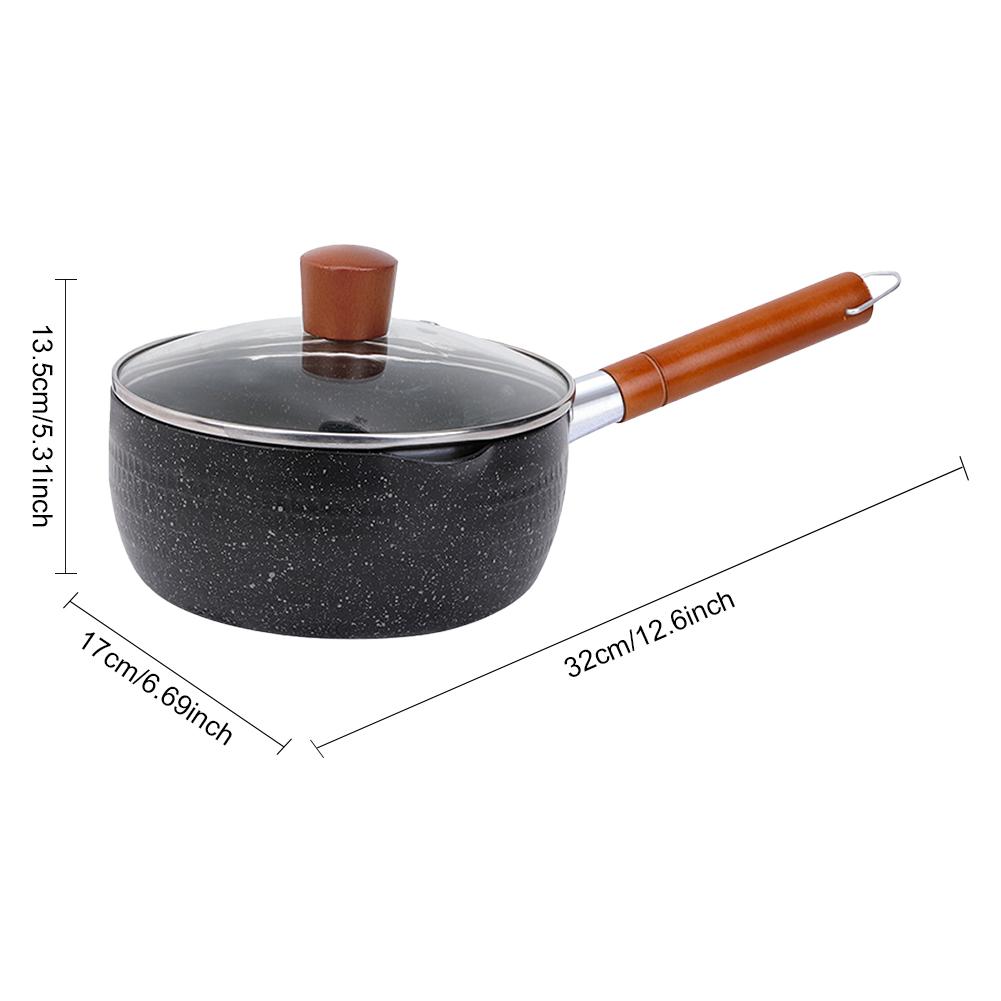 Nonstick Sauce Span Medical Stone Omelette Pan Long Handle Induction Frying Pan Universal Instant Noodle Pot Kitchen Accessories