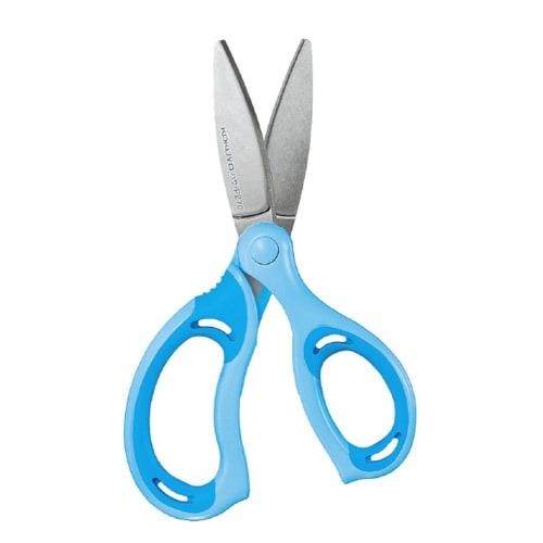 KOKUYO Scissors for Children Right Hand Aero Fit Sakusa Glueless Blade Blue Hasa-P270B