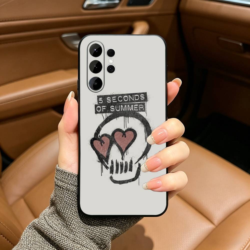 5 S-Seconds of S-Summer Band Phone Case For Samsung S25,S24,S21,S22,,Plus S23,S30,Ultra,S20,Fe,Lite,Black Soft Silicone