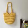 Sweet Crochet Shoulder Bag Large Capacity Seaside Vacation Handbag Knitted Tote Bag  Summer