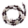Natural Rutile Quartz Garnet Gemstone Smooth Beads Necklace 17" UB-5052 UB-5052