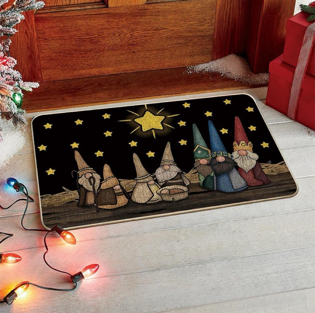 Merry Christmas Tree Snowflake Red Carpet Party Living Room Sofa Bedroom Bedside Study Entrance Door Rug Non-slip Home Decor Mat