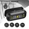 Solar TPMS With 4 External Sensors Temperature Warning Fuel Save Tire Pressure Monitoring System