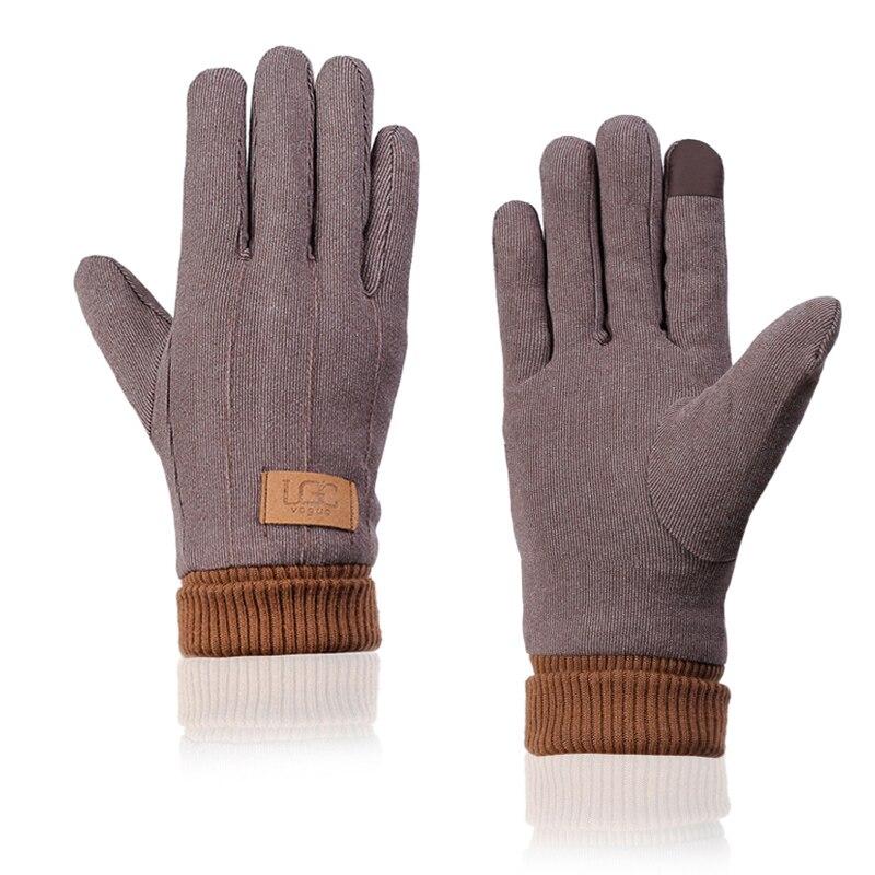Men Gloves Winter Touch Screen Plush Inside Keep Warm Outdoor Windproof Cycling Driving Male Gloves
