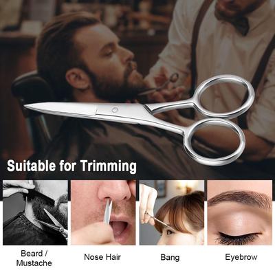 Beard Mustache Scissor Stainless Steel Eyebrow Nose Hair Shaver Trimmer Shear Mini Beauty Scissor