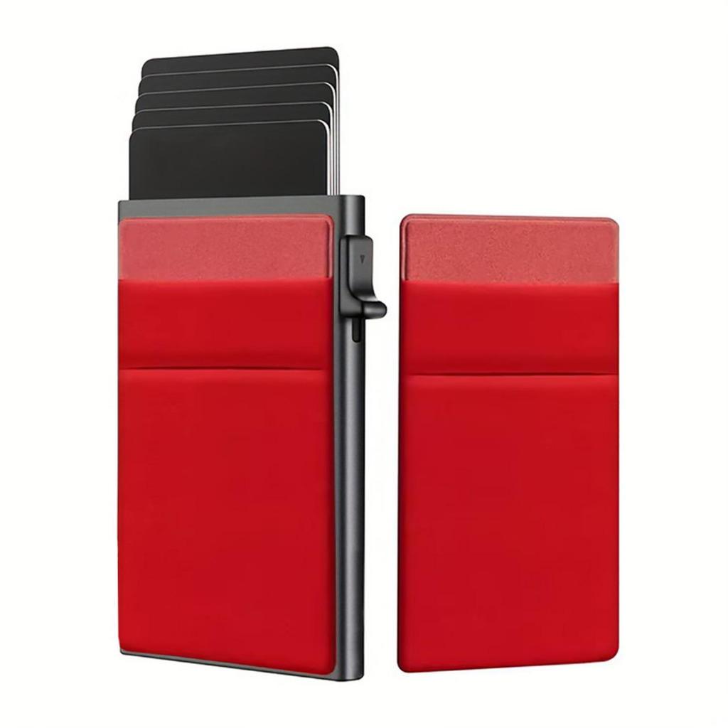 Men's RFID Aluminum Card Holder: In-Stock, Side-Push Design