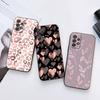 Glitter Hearts Love Leaf Phone Case For Samsung Galaxy S24FE S25 Ultra A02 A03 A04 A05 A06 A12 A13 A16 A26 A35 A36 A56 A55 Cover