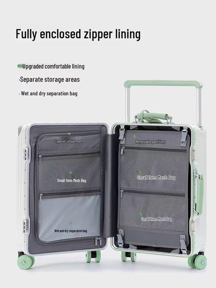 2025 Leather Travel Suitcase Set: 24"/28" Trolley with Combination Lock, Women’s Wear-Resistant Carry-On.