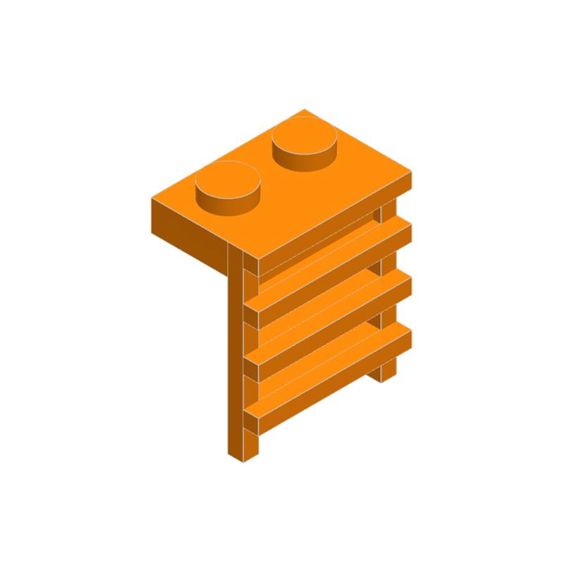 10Pcs 4175  Grille Stripes Building Block Moc Color Ladder Accessories Compatible with Brick Children Toy Gift Box