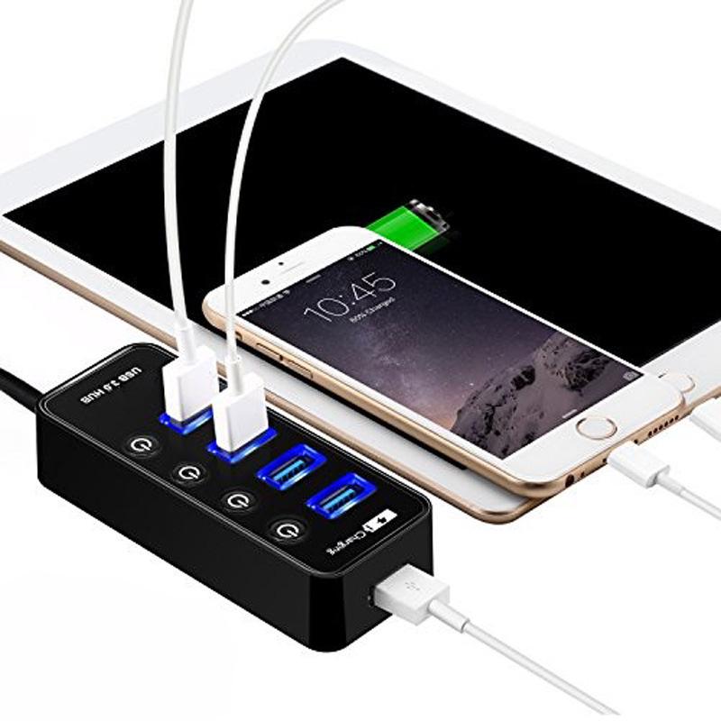 USB 3.0 Hub Expander: 4-Port Fast Charging Multi-Interface Splitter