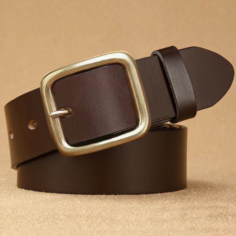 Retro Belt Men'S Leather Casual Business Simple Cowhide Belt Men'S Middle-Aged And Youth Pin Buckle Belt