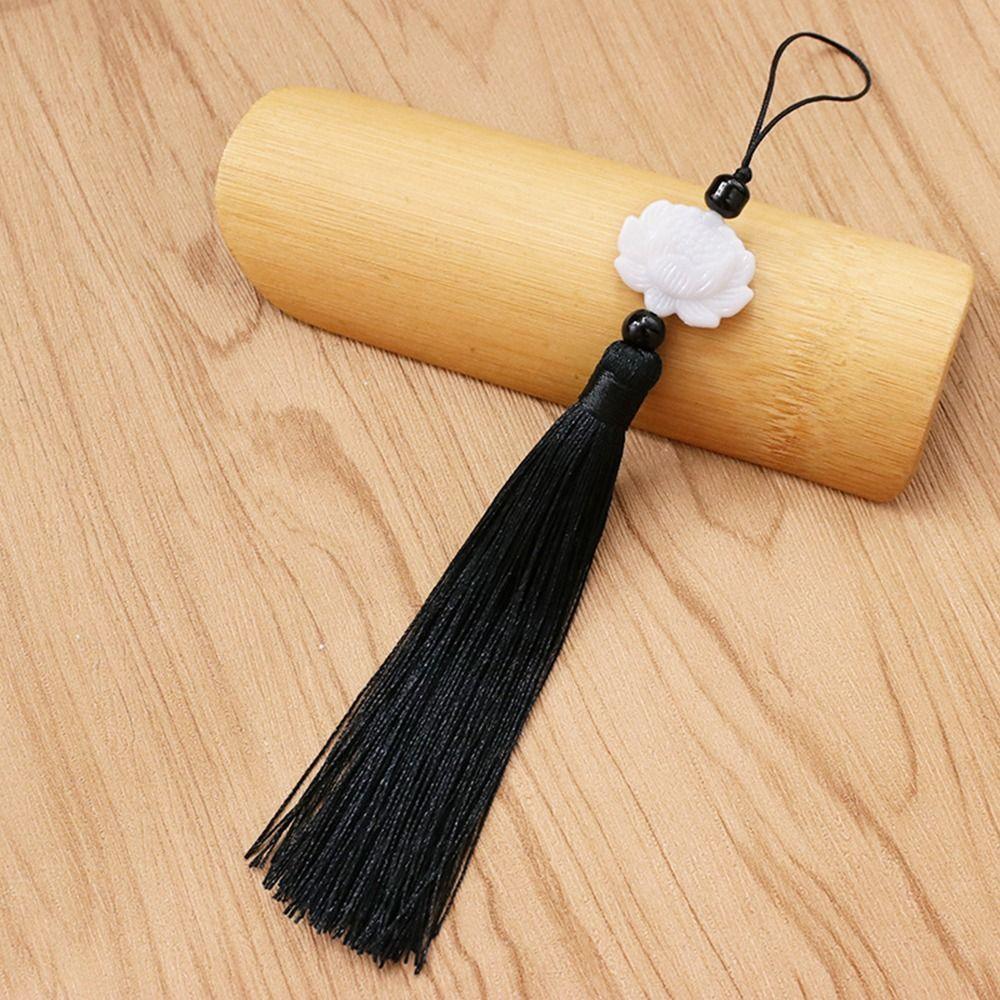 1Pcs Lotus Tassels Jade Beads Tassel Ancient Chinese Style Knot Tassels Pendant New Silk Tassels
