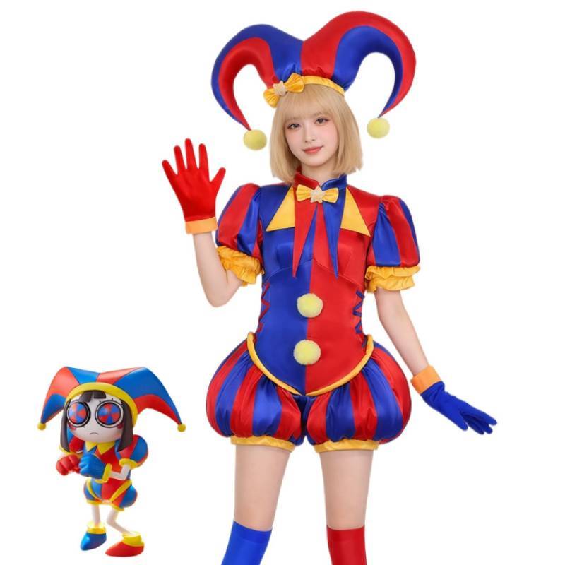 Das Erstaunliche Digitale Zirkus Pomni Cosplay Kostüm Aus Polyesterstoff Für Anime Convention Events