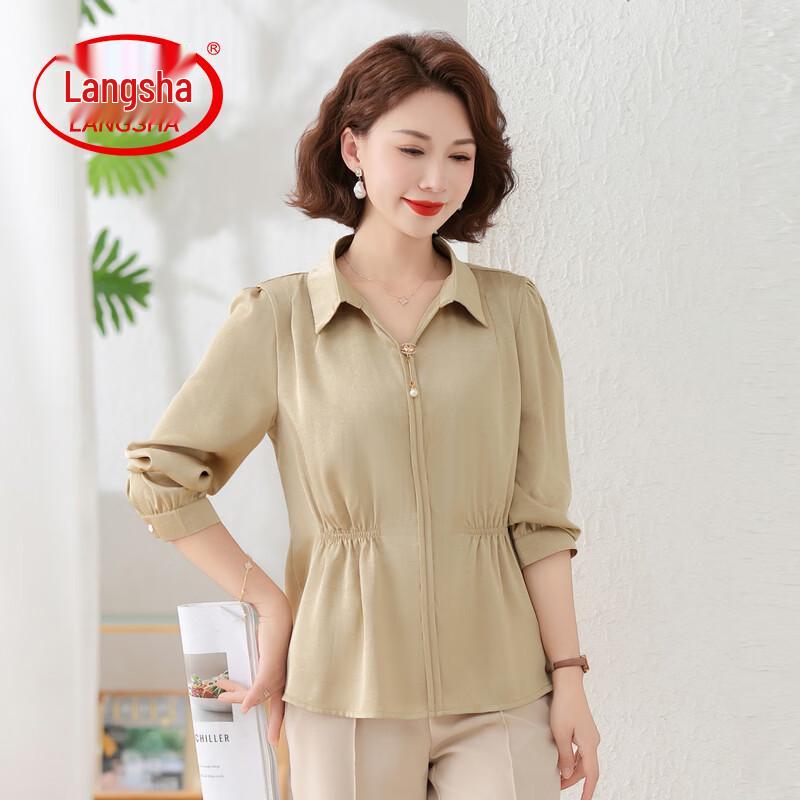 

LangSha Women s Long Sleeve Spring Autumn Blouse XL