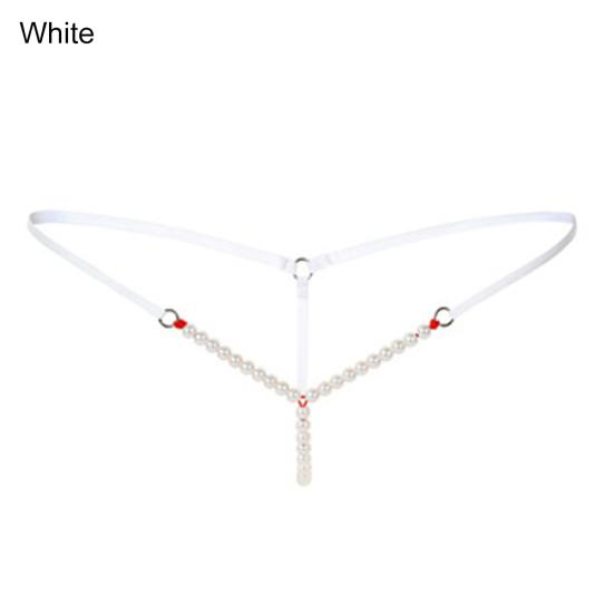 Sexig dam utan grenar Faux Pearls String G-string Trosor Underkläder Kalsonger