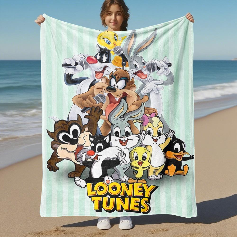 1pc Looney Tunes Sylvester Tweety Outdoor Blanket - Throw Blanket, Soft , Flannel Blankets, Living Room, Travel, Camping-1102115