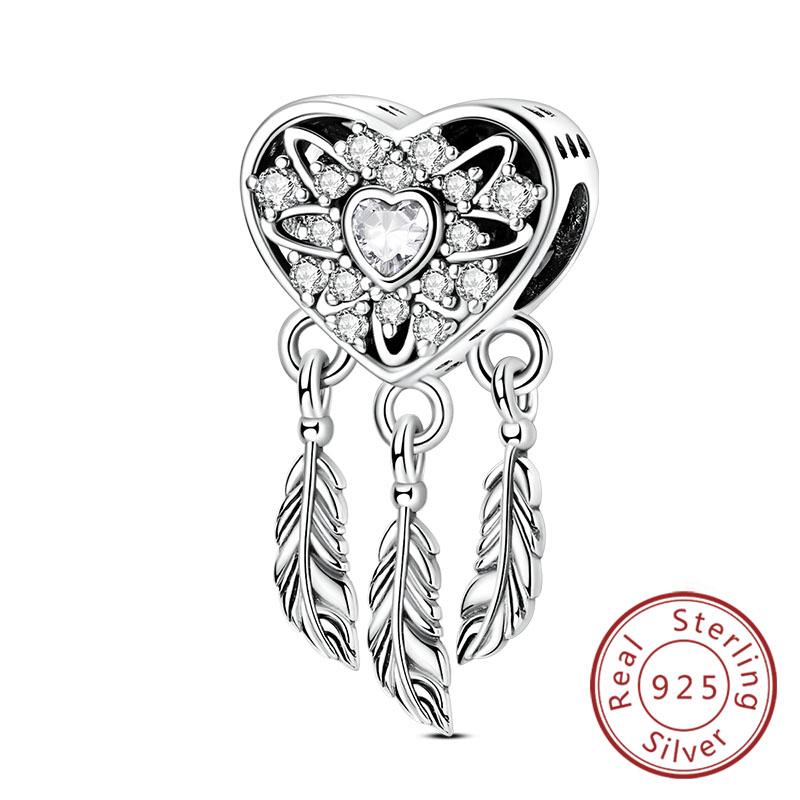 New Original Copper Charms Beads Pendant Owl Bow Round Simple Zircon Beads For Women Fine Jewelry Making