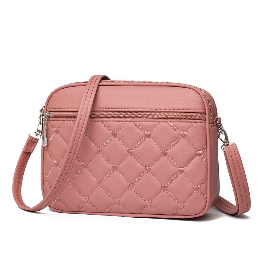 Damen Sling Schulter Kleine Quadratische Handtasche Neues Gestepptes Design PU Leder Umhängetasche Vielseitige Messenger Bag