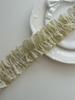4.5cm Double-sided Pink-Green Pleated Lotus Edge Elastic Ribbon for Hair and Card Collars