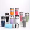 Large Capacity Handheld Stainless Steel Insulated Car Cup with Straw