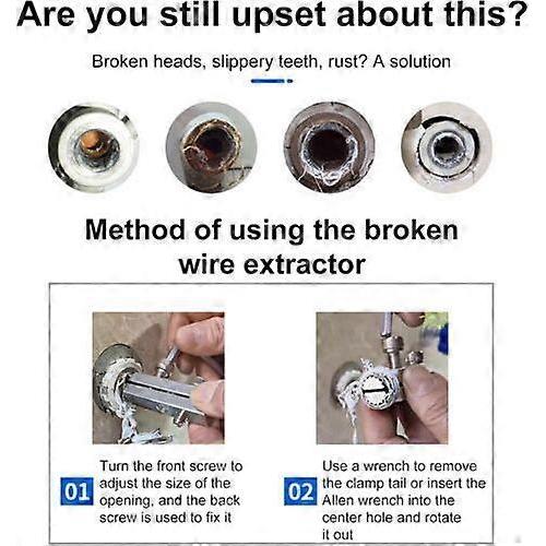 Extracteur de vis endommagées, Outil extracteur de tuyaux cassés, Kit extracteur de clés cassées