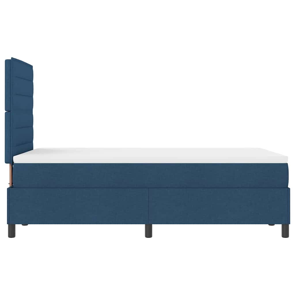 Box Spring Bed with Mattress and Headboard Blue 120 x 190 cm Fabric